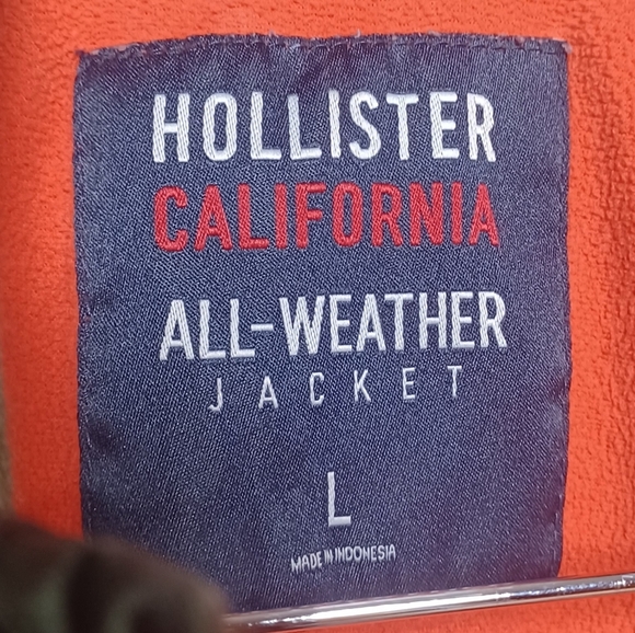 Hollister Girls Youth Large Green Hooded Winter Jacket Fleece Lined Zip Up Coat - Picture 9 of 13